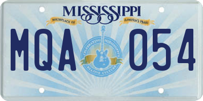 MS license plate MQA054