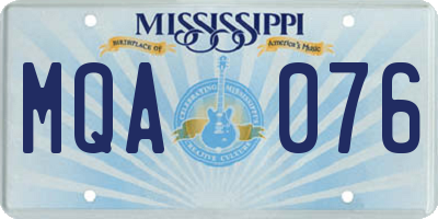 MS license plate MQA076