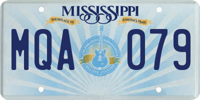 MS license plate MQA079