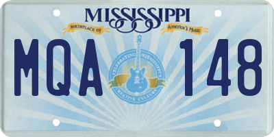 MS license plate MQA148