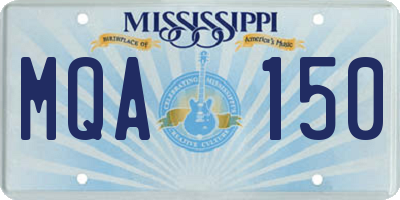 MS license plate MQA150