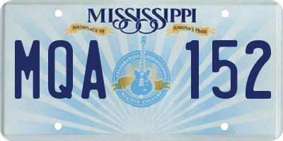 MS license plate MQA152