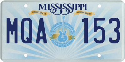 MS license plate MQA153