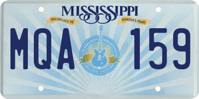 MS license plate MQA159