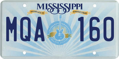 MS license plate MQA160