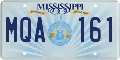 MS license plate MQA161