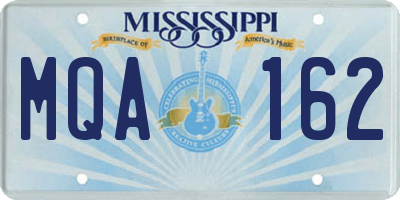 MS license plate MQA162
