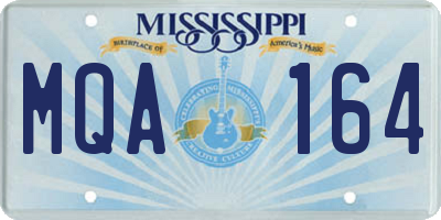 MS license plate MQA164