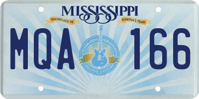 MS license plate MQA166