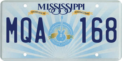 MS license plate MQA168