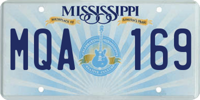 MS license plate MQA169