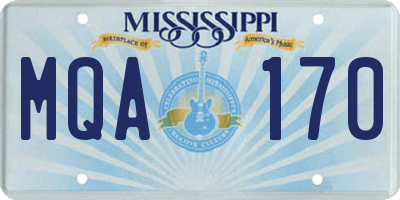 MS license plate MQA170
