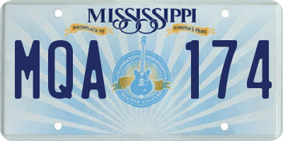 MS license plate MQA174