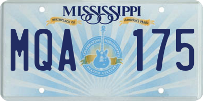 MS license plate MQA175