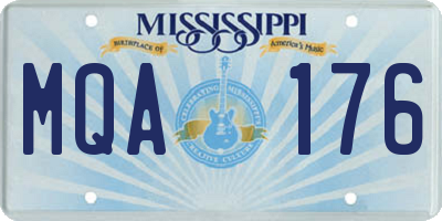 MS license plate MQA176