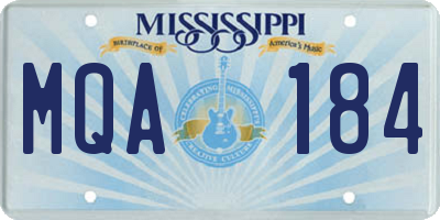 MS license plate MQA184