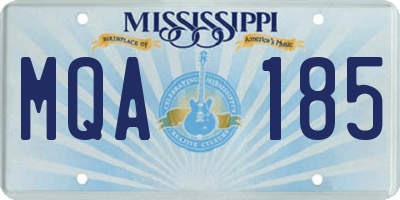 MS license plate MQA185