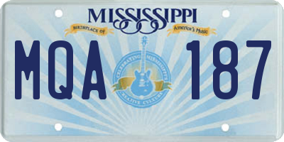 MS license plate MQA187