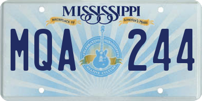 MS license plate MQA244