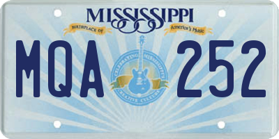 MS license plate MQA252