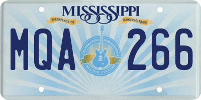 MS license plate MQA266