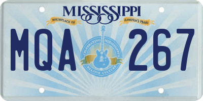 MS license plate MQA267