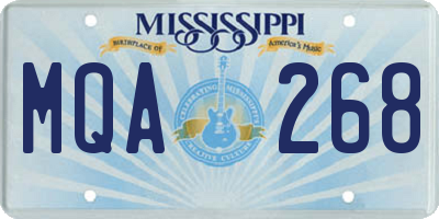 MS license plate MQA268