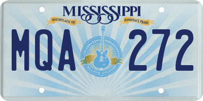 MS license plate MQA272