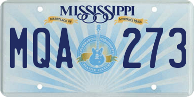 MS license plate MQA273