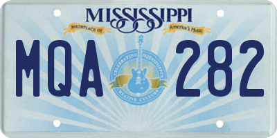 MS license plate MQA282