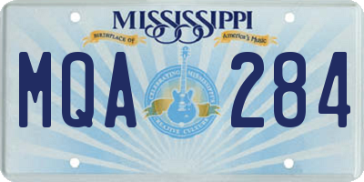 MS license plate MQA284