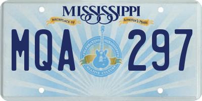 MS license plate MQA297