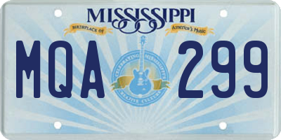MS license plate MQA299