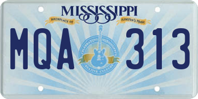 MS license plate MQA313