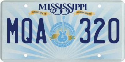 MS license plate MQA320