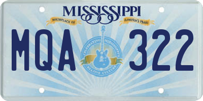 MS license plate MQA322
