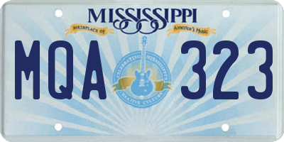 MS license plate MQA323