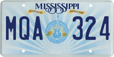 MS license plate MQA324