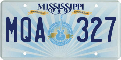 MS license plate MQA327