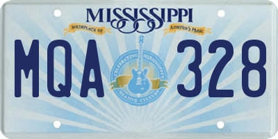 MS license plate MQA328