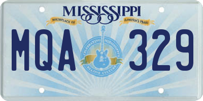 MS license plate MQA329