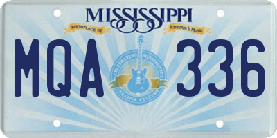 MS license plate MQA336
