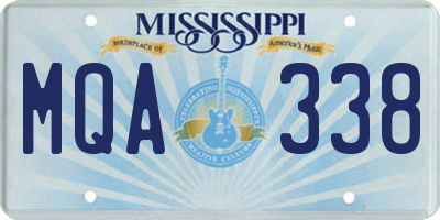 MS license plate MQA338