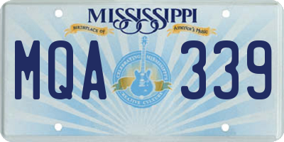 MS license plate MQA339