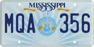 MS license plate MQA356