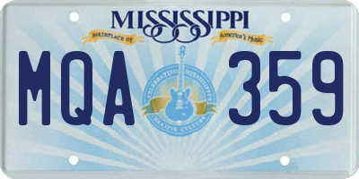 MS license plate MQA359