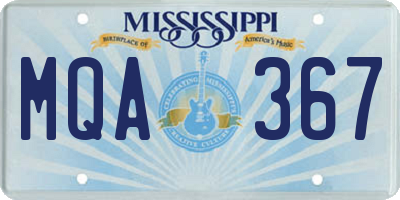 MS license plate MQA367
