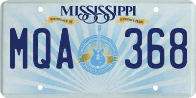 MS license plate MQA368