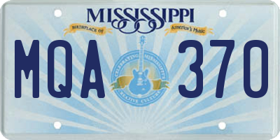 MS license plate MQA370
