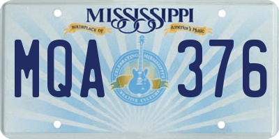 MS license plate MQA376